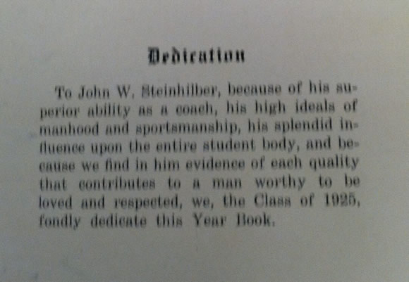 1925 HHS Yearbook  Dedication 2